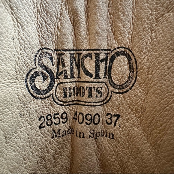 Vintage 80's Sancho Leather Cowboy Boots in Oxblood Burgundy - 37 EU (6.5 US) - Picture 9 of 10